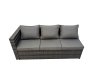 Fimous Garden Rattan Outdoor Furniture Set 8 Seater Patio Corner Sofa Oblong Coffee Table with Chair Big Stool Side Table Dark Grey