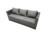 Fimous Outdoor Coffee Table Sofa Armchair Set with 2 Side Tables 2 Big Stools 2 Small Footstools Garden Furniture Set Dark Grey Mixed