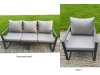 Fimous 8 Pieces Garden Furniture Set Aluminium Adjustable Rising Lifting Dining Table and Sofa Set with 2 Side Tables 3 Footstools Dark Grey