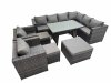 Fimous Rattan garden furniture Patio Furniture Sets with Dining Table 3 Stools 2 Chair Dark Grey Mixed