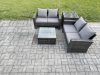 Fimous Rattan Garden Furniture Set 4 piece Patio Rattan Furniture Sofa Weaving Wicker includes 2 Double Seat Sofa, Coffee Table and Side Table