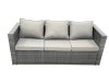 Fimous Rattan Garden Furniture Set Outdoor Lounger Sofa with Coffee Table Armchair 2 Small Footstools Dark Grey Mixed