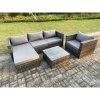 Fimous 5 Seat Modular Rattan Garden Furniture Coffee Table Footstool Chair Outdoor