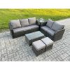 Fimous 7 Seater Rattan Wicker Garden Furniture Patio Conservatory Sofa Set with Rectangular Coffee Table 3 Seater Sofa Love Sofa 2 Small Footstools Side Table