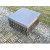 Fimous Grey Mixed Rattan Footstool Patio Outdoor Garden Furniture With Thick Grey Cushion