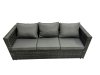 Fimous Outdoor PE Rattan Sofa Set with Dining Table Patio Garden Furniture Sets with Chair Side Table Dark Grey Mixed