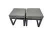 Fimous 2 Pcs Aluminium Outdoor Garden Footstool Patio Small Stool for Balcony, Terrace,Swimming Pool Dark Grey