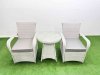 Fimous Wicker PE Rattan Garden Furniture Set Patio Outdoor 2 Chairs Plus Small Round Table Set Light Grey Mixed