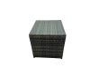 Fimous 10 Seater Wicker PE Rattan Furniture Outdoor Dining Table Double Seat Sofa Side Table 4 Stools Set Dark Grey Mixed