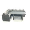 Fimous Lounge Rattan Corner Sofa Set Outdoor Garden Furniture Rectangular Dining Table Chair Set