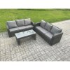 Fimous Patio Garden Furniture Sets Wicker Outdoor Rattan Furniture Sofa Sets with Rectangular Coffee Table