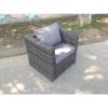 Fimous Rattan Single Sofa Chair Patio Outdoor Garden Furniture With Thick Cushion