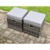 High Back Dark Mixed Grey Rattan Corner Sofa Set Outdoor Furniture Rectangular Dining Table 2 Small Footstools 8 Seater