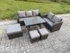 Fimous Garden Furniture Sets 6 Pieces Wicker Rattan Furniture Manual Wicker Patio Sofa Patio Conversation Set Dark Grey Mixed