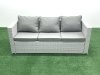 Fimous Rattan Garden Outdoor Furniture Set 9 Seater Rattan Garden Sofa Set with 3 Footstools Light Grey Mixed