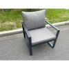 Fimous Aluminum Outdoor Garden Furniture Single Arm Chair Sofa With Seat And Back Cushion Dark Grey