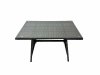 Fimous Rattan garden furniture Patio Furniture Sets with Dining Table Big Stool Side Table Dark Grey Mixed