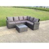 Fimous High back dark grey mixed outdoor garden furniture corner rattan sofa set square coffee table right option