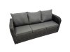 Fimous Outdoor Love Sofa 3 Seater Sofa Coffee Table Set Garden Rattan Furniture Set 8 Seater with 3 Stools Dark Grey