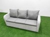 Fimous Rattan Outdoor Table Reclining Chair Sofa Set with Side Table Big Stool Light Grey 7 Seater