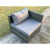 Fimous 6 Seat Modular Rattan Garden Furniture Coffee Table Footstool Chairs Outdoor