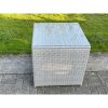 Fimous Light Grey Rattan Cube Side Table Tea Coffee Table Outdoor Garden Furniture Accessory With Clear Tempered Glass