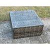 Fimous Dark Grey Mixed Square Rattan Coffee Table Tea Table Outdoor Garden Furniture Accessory