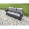 Fimous Patio Garden Furniture Sets Wicker 10 Seater Outdoor Rattan Furniture Sofa Sets with Square Coffee Table Big Footstool