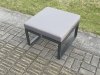 Fimous Aluminium Garden Furniture Outdoor Set Patio Lounge Sofa Gas Fire Pit Dining Table Set with 3 Footstools Dark Grey