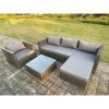 Fimous 5 Seat Modular Rattan Garden Furniture Coffee Table Footstool Chair Outdoor