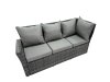 Fimous Poly Rattan Outdoor Patio Coffee Table Corner Sofa Set with 3 Stool Chair for Garden Backyard Dark Grey Mixed
