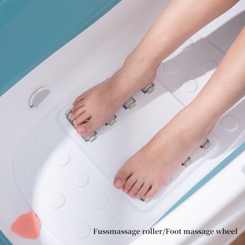 Fimous Portable Folding Shower Bathtub Adult Freestanding Bathtub for Small Bathrooms with Soap Basket