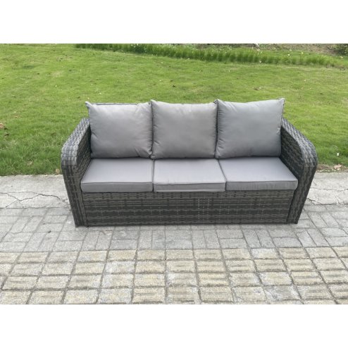 Fimous Patio Garden Furniture Sets Wicker 9 Seater Outdoor Rattan Furniture Sofa Sets with Rectangular Coffee Table Reclining Chair Loveseat Sofa 2 Side Tables 3 Footstools