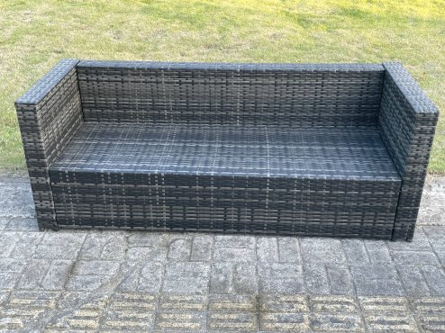 Fimous 3 Seater Rattan Lounge Sofa Chair Patio Outdoor Garden Furniture With Thick Cushion