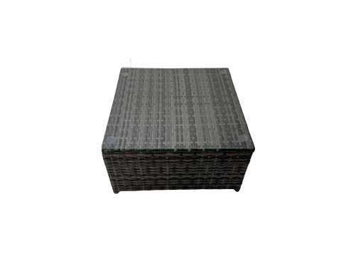 Fimous 10 Seater Garden Outdoor Rattan Furniture Set Patio Corner Sofa Coffee Table with Side Table 2 Big Stool Dark Grey