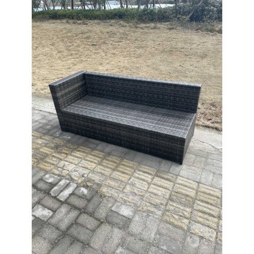 Fimous 7 Seater PE Rattan Corner Sofa Set garden Furniture Gas Firepit Dining Table Set High Side Coffee Table With Arm Chair