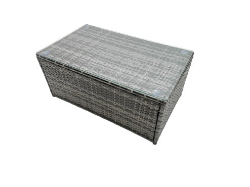 Fimous Rattan Garden Furniture Dining Set 10-seater Patio Coffee Table Sofa Set with 2 Big Stools Side Table Dark Grey Mixed