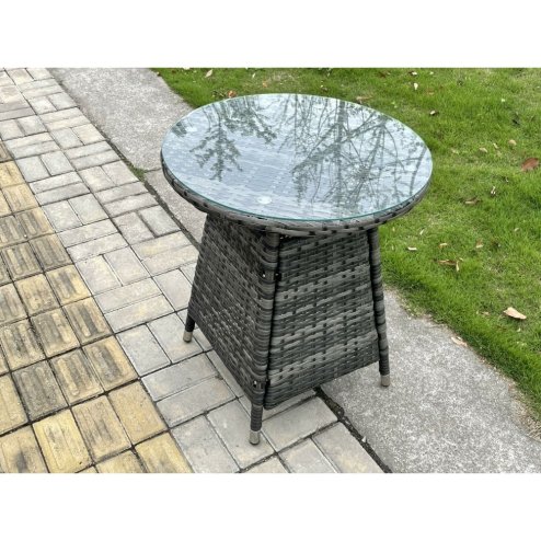 Fimous Rattan Garden Furniture Dining Set Table And Chairs Wicker Patio Outdoor 2 chairs plus small round table