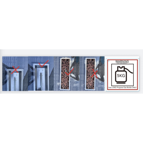 Fimous Light Grey Rattan Fire Pit Garden Furniture Set Gas Heater Burner Chairs With Big Footstool