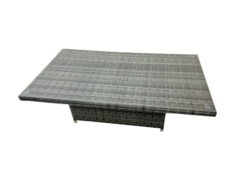 Fimous 11 Seat Poly Rattan Outdoor Patio Height Adjustable Rising Lifting Table Corner Sofa Set with 3 Stool 2 Chairs for Garden Backyard Dark Grey Mixed