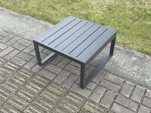 Fimous Aluminium Outdoor Garden Square Coffee Table Patio Tea Table for Balcony, Terrace,Swimming Pool Dark Grey