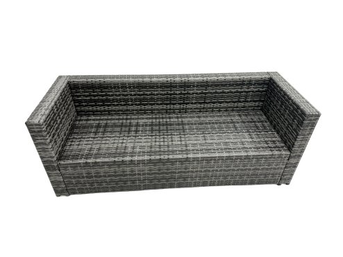 Fimous Rattan Dining Table Sofa Set with 2 Side Tables 2 Armchair 2 Stools Outdoor 10 Seat Garden Furniture Set Dark Grey Mixed