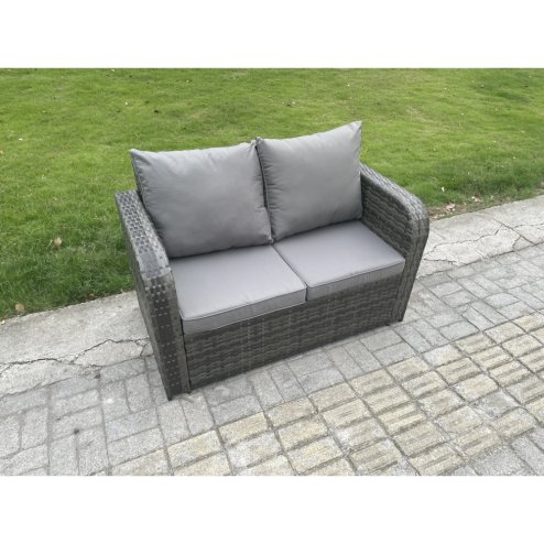 Fimous 9 Piece Rattan Garden Furniture Set Outdoor Patio Sofa, Table and Chairs Coffee Table 2 Small Footstools Ideal for Pool Side, Balcony, Outdoor and indoor Conservatory Patio Set