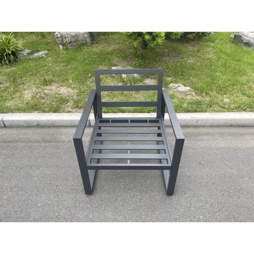 Fimous Aluminum Top 6 Seat Garden Furniture Dining Set Gas Fire Pit Table And Chairs Burner Heater Patio Outdoor Dark Grey