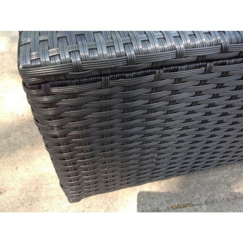 Fimous Square Rattan Coffee Tea Side Table Indoor Outdoor Use Garden Furniture Accessory Patio Black