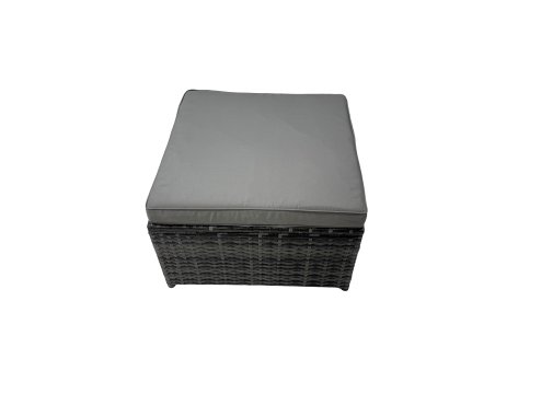 Fimous Rattan garden furniture Patio Furniture Sets with Dining Table Big Stool Dark Grey Mixed