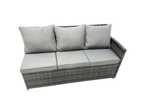 Fimous 11 Seat Poly Rattan Outdoor Patio Coffee Table Corner Sofa Set with 3 Stools 2 Chairs for Garden Backyard Dark Grey Mixed