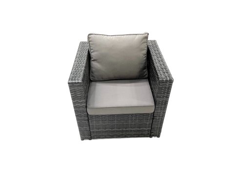 Fimous Outdoor Garden Furniture Set 10 Seater Rattan Sofa Set with Coffee Table 3 Footstools Armchair 2 Side Tables Dark Grey Mixed