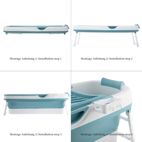 Fimous Portable Folding Shower Bathtub Adult Freestanding Bathtub for Small Bathrooms with Soap Basket