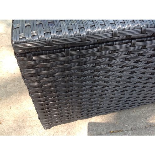 Fimous Rattan Oblong Coffee Table Outdoor Garden Furniture Patio Furniture Black